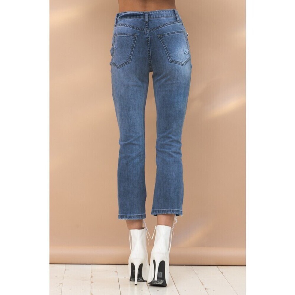 22300P D Blue B Cut Out Denim Jeans Various Sizes - Picture 4 of 4